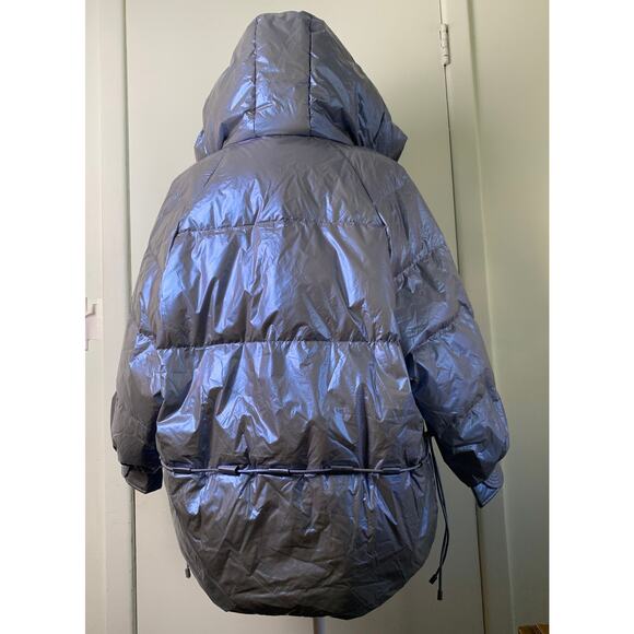 Women's Survival Metallic Down Jacket Puffer Starry Sky Gray Size S - Picture 9 of 16